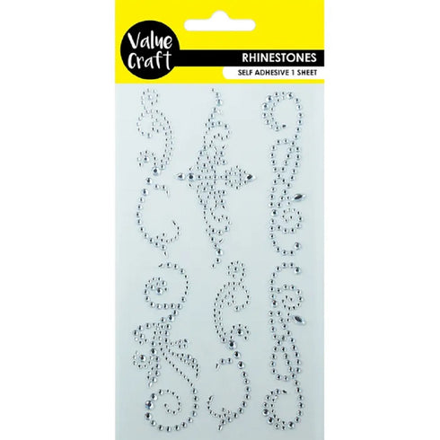 Silver Craft Flourish Rhinestones